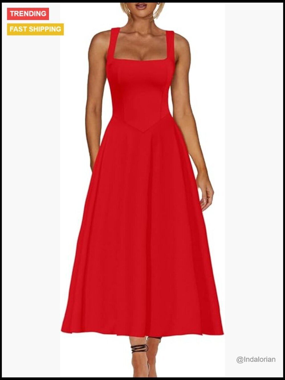 Square Neck Sleeveless Maxi Dress Smocked Ruffle Flowy